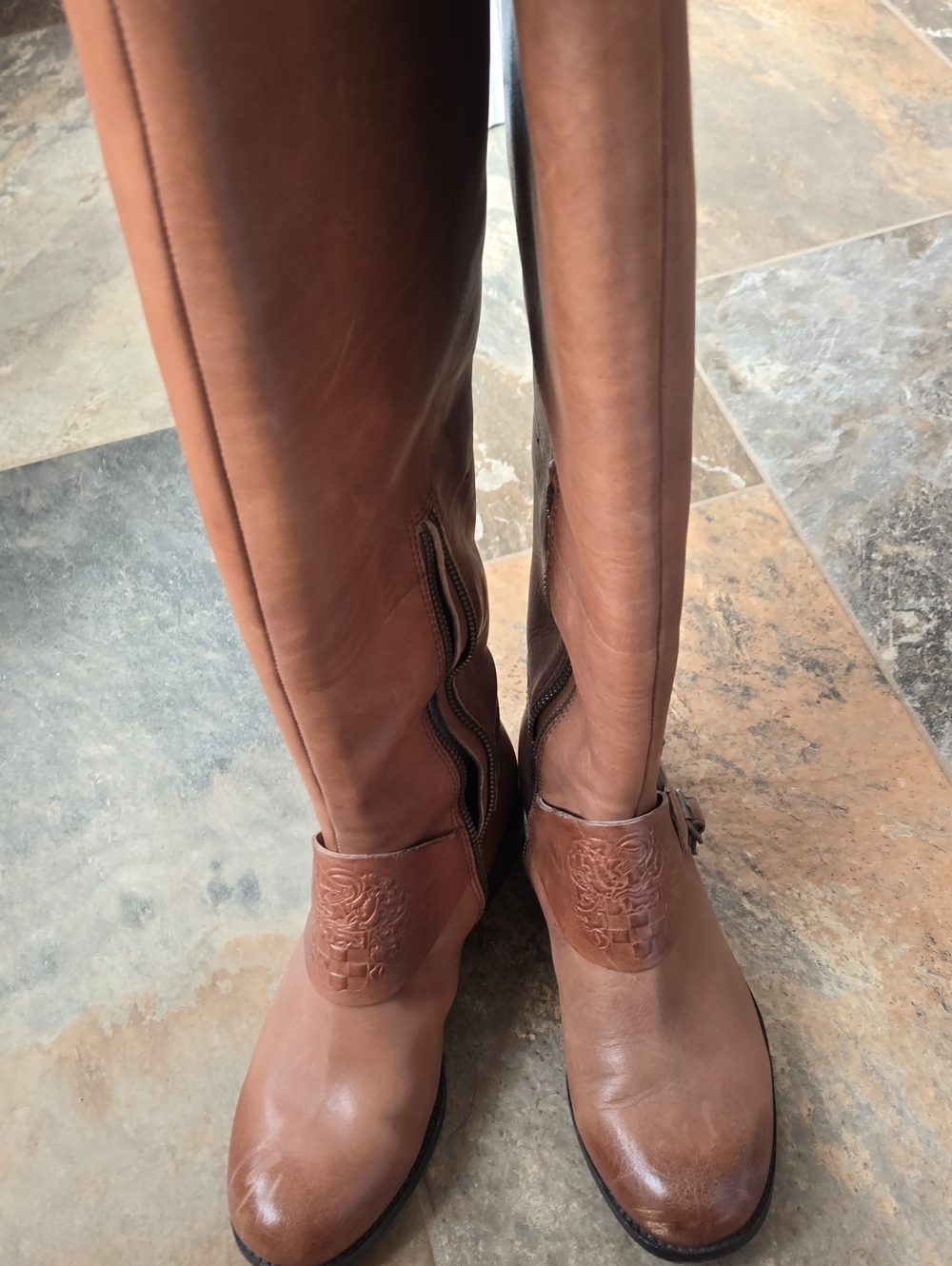 Vince Camuto Tall Brown Leather Riding Boots